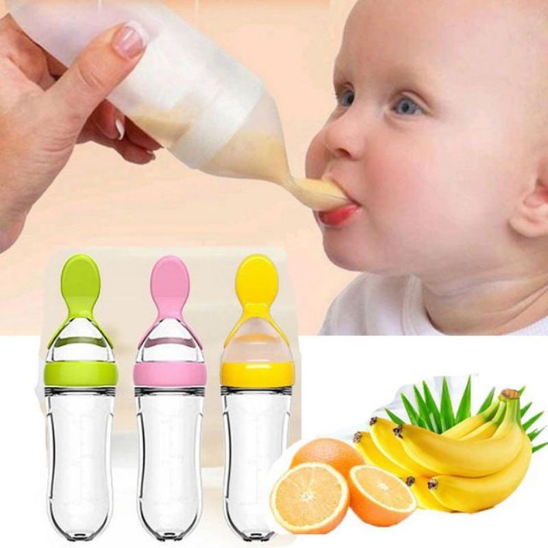 Botol Sendok Bayi Silikon / BOTOL DOT Silicone Sendok Makan Bayi / Botol Sendok Makan Bayi