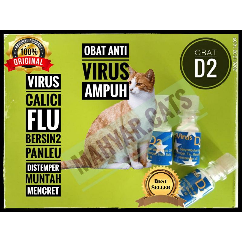 Obat Kucing D2 Obat Flu Kucing Obat Virus Kucing Calici Distemper Panleu Vitamin D2 Shopee Indonesia