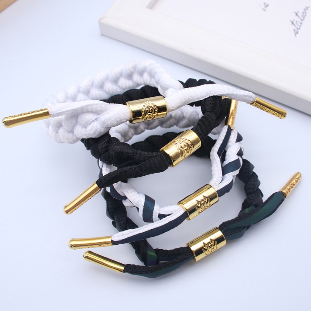 Hu Hu Hu Hu Hu Alat Bantu Pasang Kacamata♡ Gelang Tali Kepang Handmade Adjustable Warna Holografik Reflektif