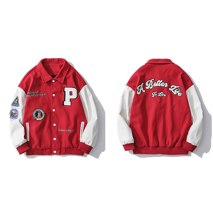 Jaket Bomber Varsity Vintage New Arrival / Jaket Baseball Varsity Pria Wanita Ful Bordir Premium Murah Meriah