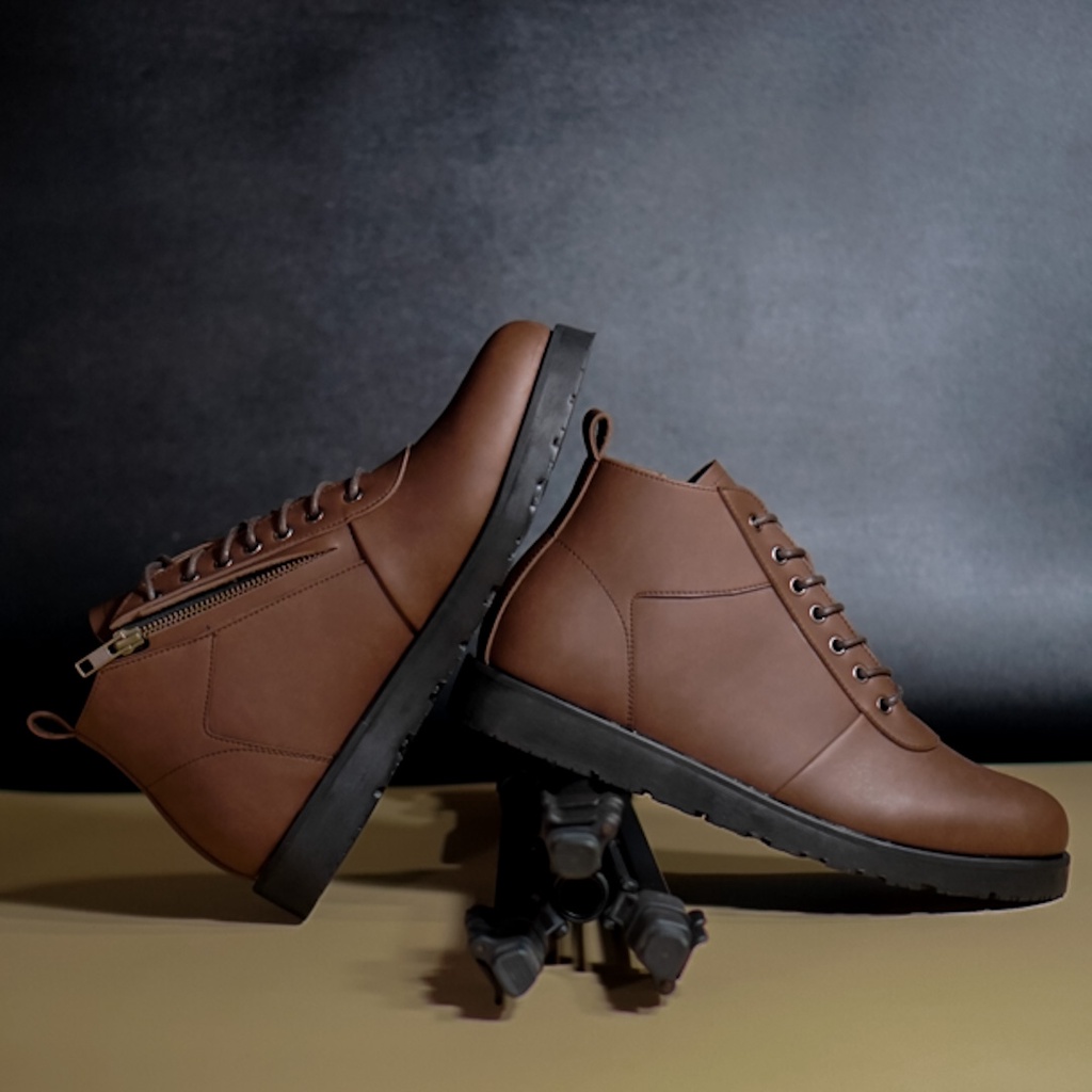 Stevy Brown | Sepatu Boots Asli Boot Klasik Pria/Cowok Lokal Footwear | FORIND x Barnum