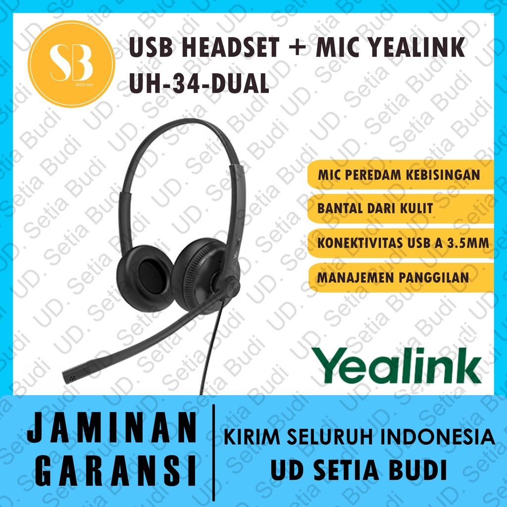 USB Headset Yealink UH-34-Dual Headphone Mic UH34