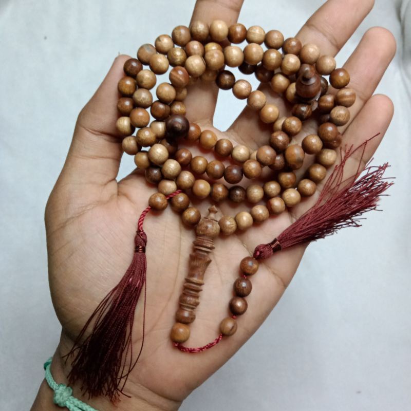 Tasbih 99 Butir Kayu Setigi Laut  Size 6mm Bahan Kayu Setigi Asli