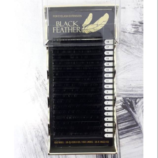 BLACK FEATHER EYELASH (SINGLE SIZE LENGKAP)