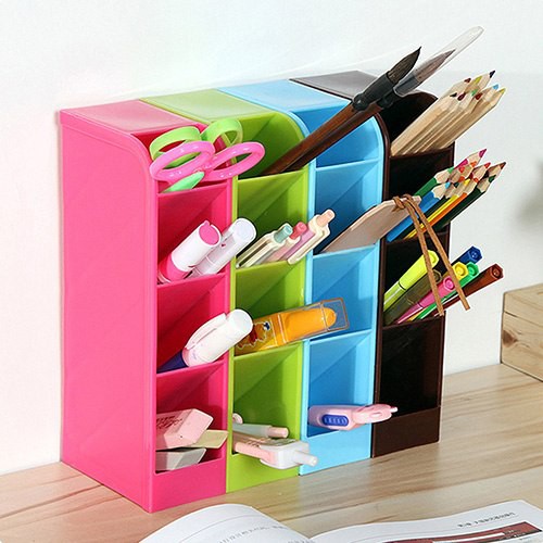 IKILOSHOP Rak Mini Pencil 4 Sekat Rak Organizer Tempat Alat Tulis Make Up Serbaguna