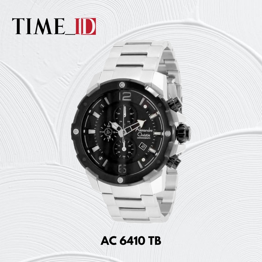 Jam Tangan Alexandre Christie 6410 SILVER BLACK Pria
