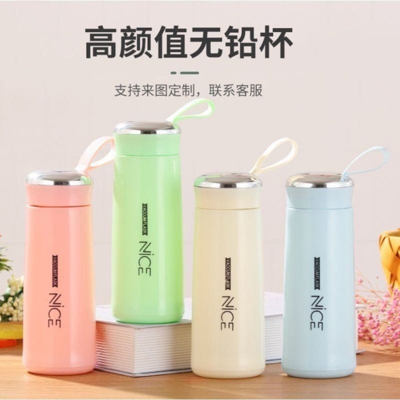 NEW!!! Botol minum NICE GElas KACA Vacum Flask 400mili BPA FREE