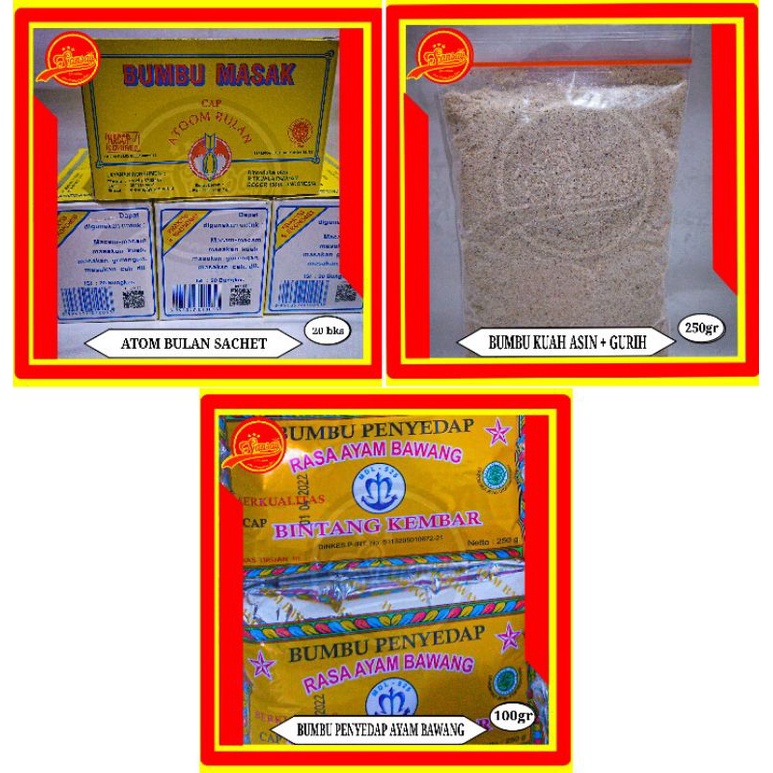 

bumbu kuah asin extra rempah /Atom bulan box/Atom bintang @250gr special bumbu baso aci, seblak