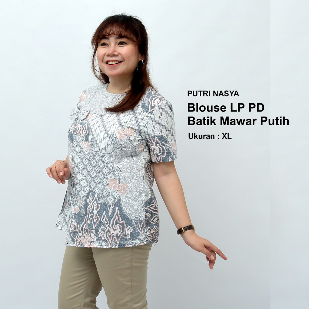 Atasan Batik Wanita Blouse Jumbo Model Bunga Bolero S-M-L-XL-XXL-3L-4L-5L Model Seragam Batik