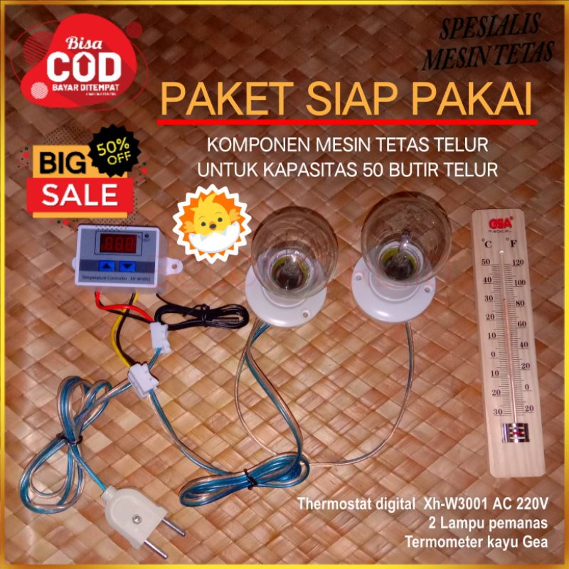 Paket Siap Pakai XH Mesin Tetas Telur Otomatis Paket Penetas Telur Otomatis Siap Pakai dengan 2 Lamp