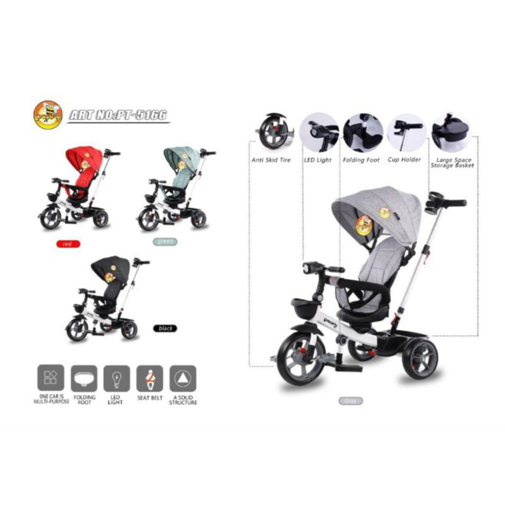Sepeda roda tiga Pacific 5166 Musik dan Lampu