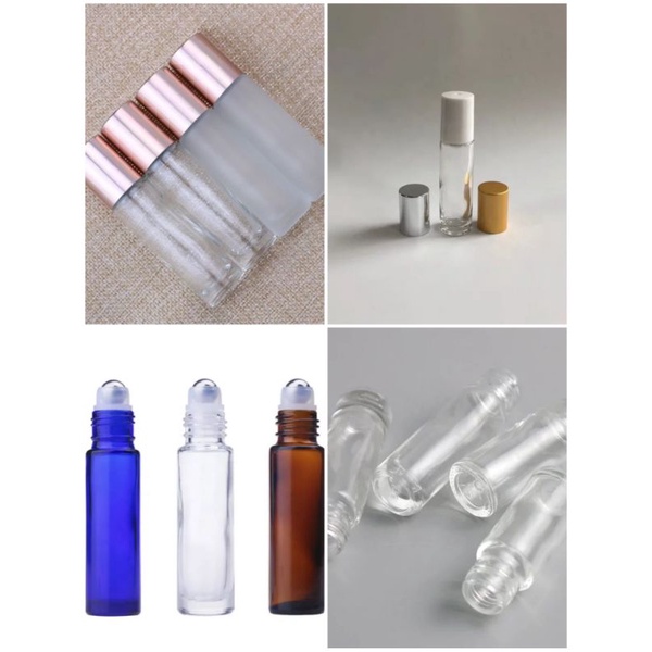 Berbagai Botol Roller Tebal Kaca 10ml Roller Stainless Steel Doff Kaca Botol roll on kaca botol kaca roll on roller essential oil minyak esensial amber bening rosegold silver gold murah