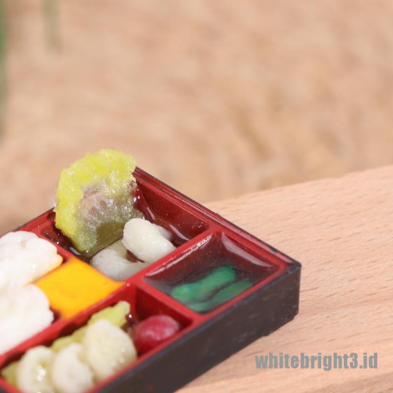 (white3) Miniatur Kotak Makan fast food Gaya Jepang Untuk Aksesoris Rumah Boneka 1: 12