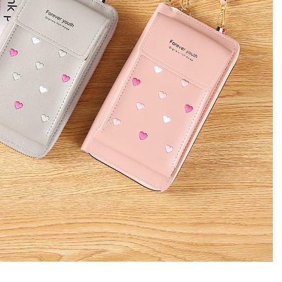 ☺ Dompet Panjang Wanita Free Tali Dompet Wanita Motif Love Import Real Pict Forever Youth ❅