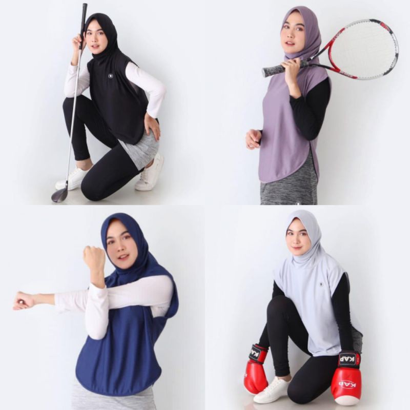  Rompi  Vest Luaran Hijab  Sport Olahraga Utk Lari Senam 