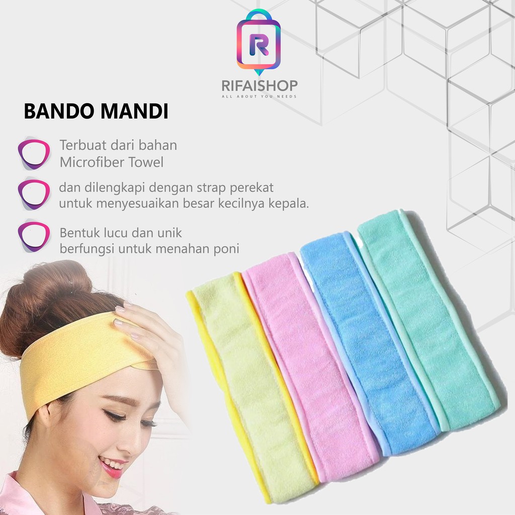FACIAL HEADBAND BANDO MANDI / Bandana Masker / Bando Handuk - Random