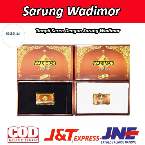 Sarung Wadimor Hitam / Putih - Polos / Tumpal BergarisGaris Black White Pesantren Santri Dewasa Pria