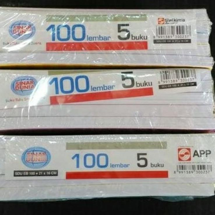 

Produk Istimewa [ 1PACK ] Buku Tulis Sidu Sinar Dunia Isi 100 Lembar / Buku Tulis Sidu 1 Pack (5Buku)