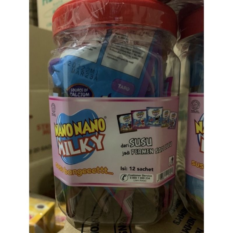 

permen susu nano milky kemas toples isi 12 campur 5 rasa