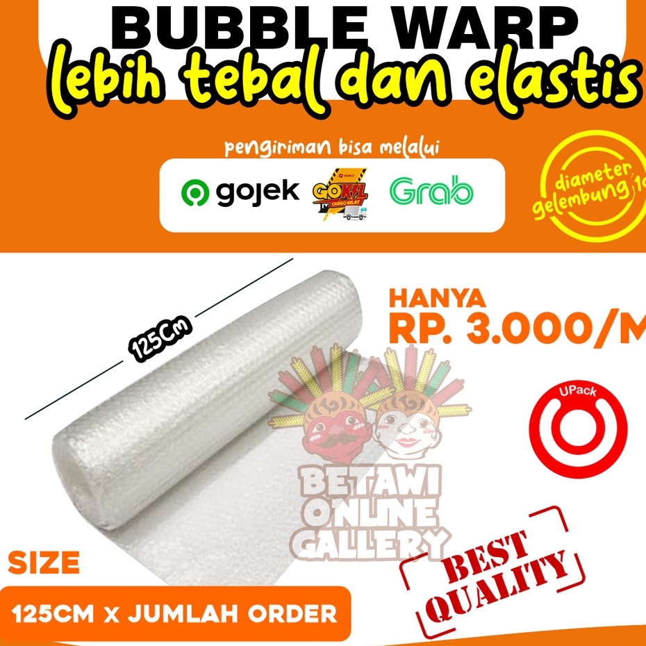 BUBBLE WRAP METERAN (1,25M x JUMLAH ORDER METER)HITAM PUTIH BUBLE WRAP