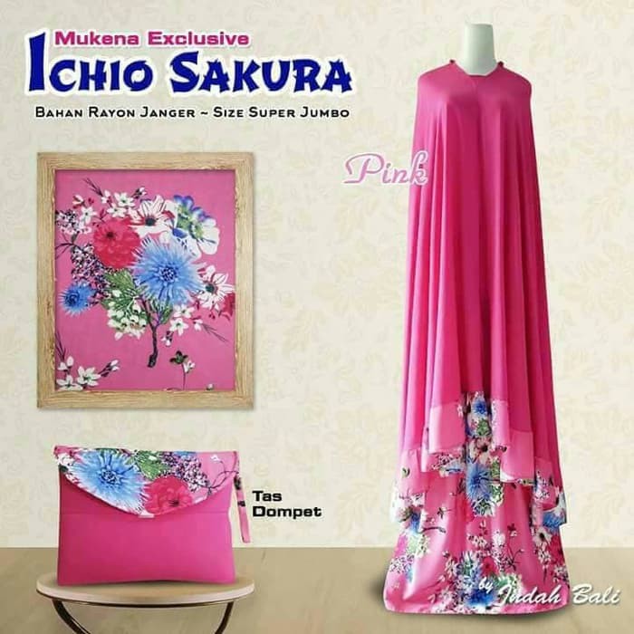 ICHIO MUKENA BALI SAKURA / MUKENA KATUN MURAH / MUKENA BALI JUMBO