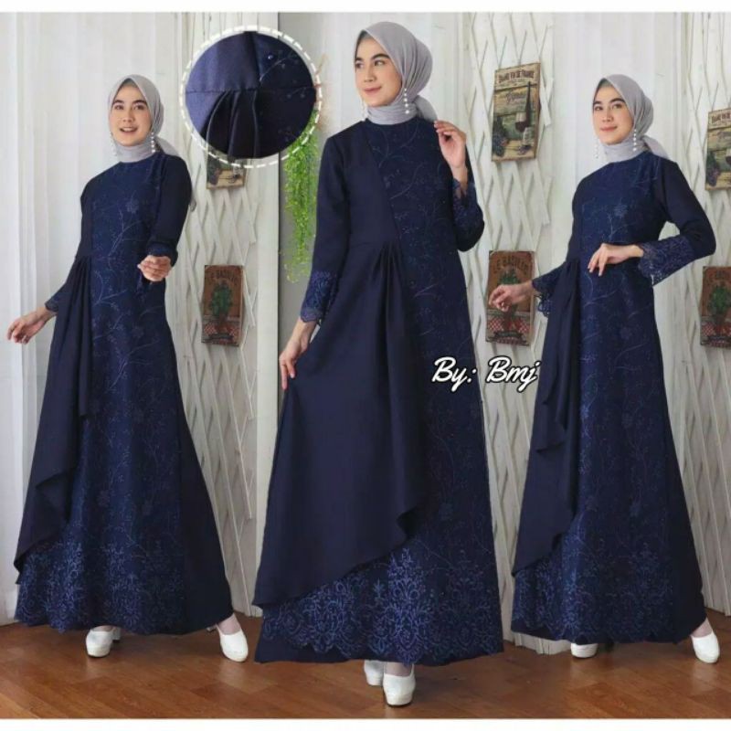 gamis syar'i brokat Mafaza