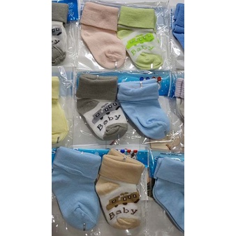 isi 2 pasang kaos kaki bayi cewe cowo ukuran 8-13cm kualitas import