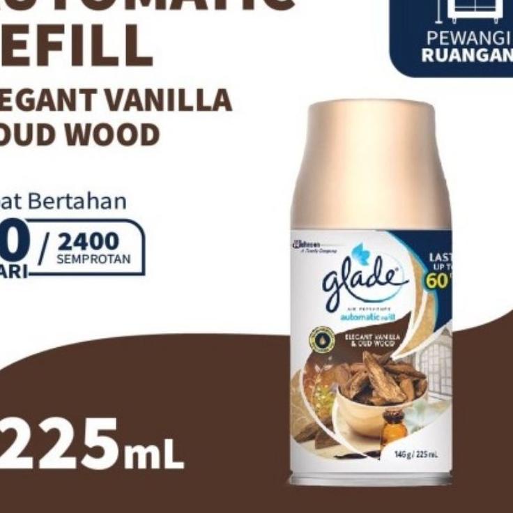 Top Seller GLADE Automatic reff Elegant Vanilla &amp; Oud Wood 146gr