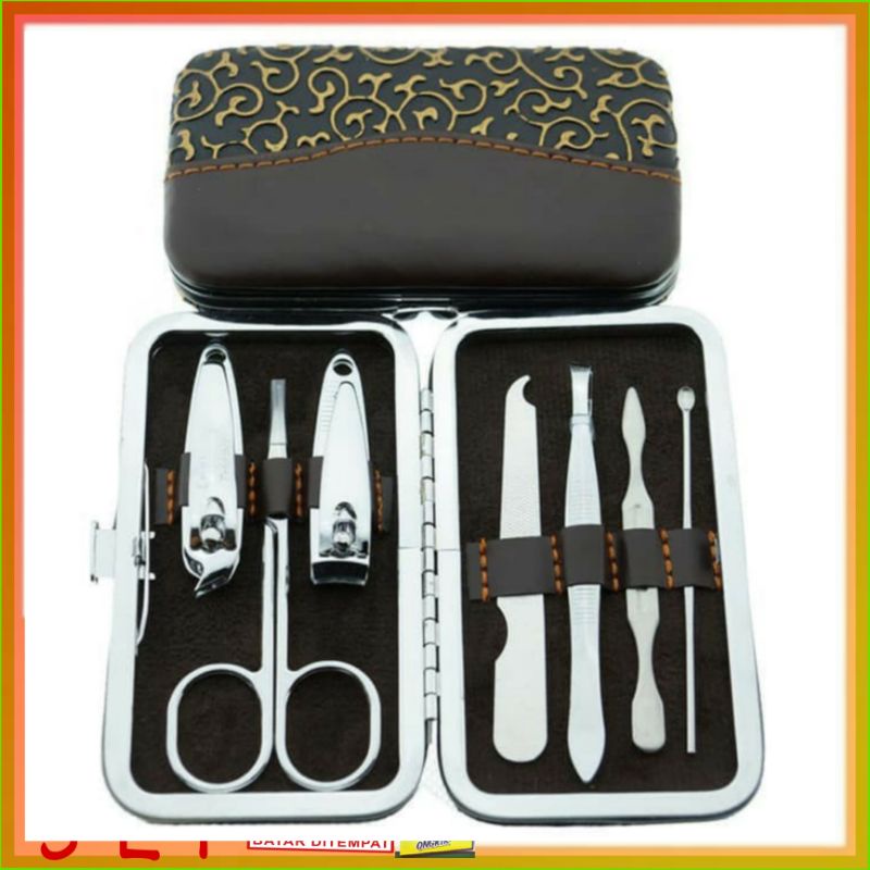 1 set alat Manicure Set 7IN1 Paket Gunting Kuku Korek Telinga PACKING DOMPET