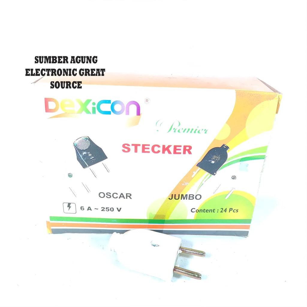 Dexicon Stecker Premier Oscar Jumbo 6A 250V Berkualitas Steker Colokan Mini Listrik