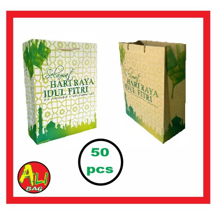 

50pcs Tas Kertas Paperbag Lebaran Idul Fitri Paper Bag Godie Bag
