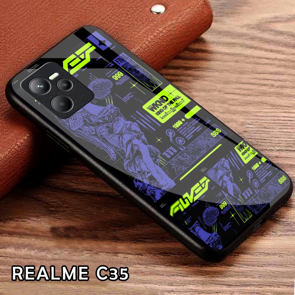 Softcase Glass Kaca [K118] REALME C35 C31 NARZO 50A PRIME Terbaru Casing Handphone-Pelindung Handphone