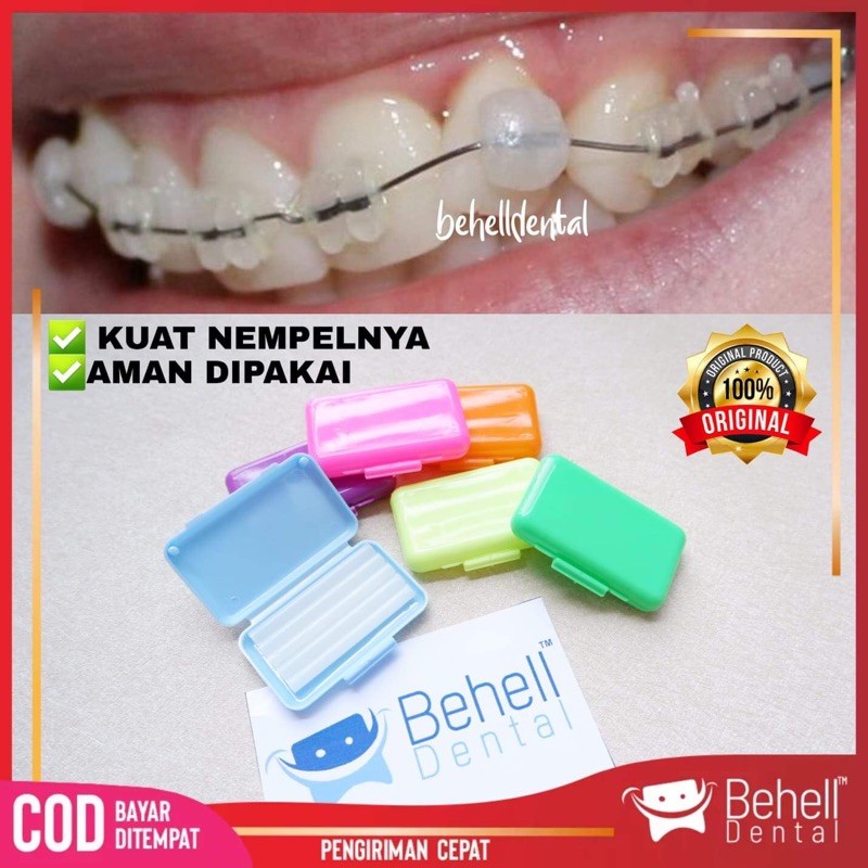 Behelldental Wax Ortho Pencegah Sariawan . Lilin behel dental . Kawat gigi