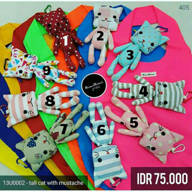 

Shopping bag unik - tall cat with moustache