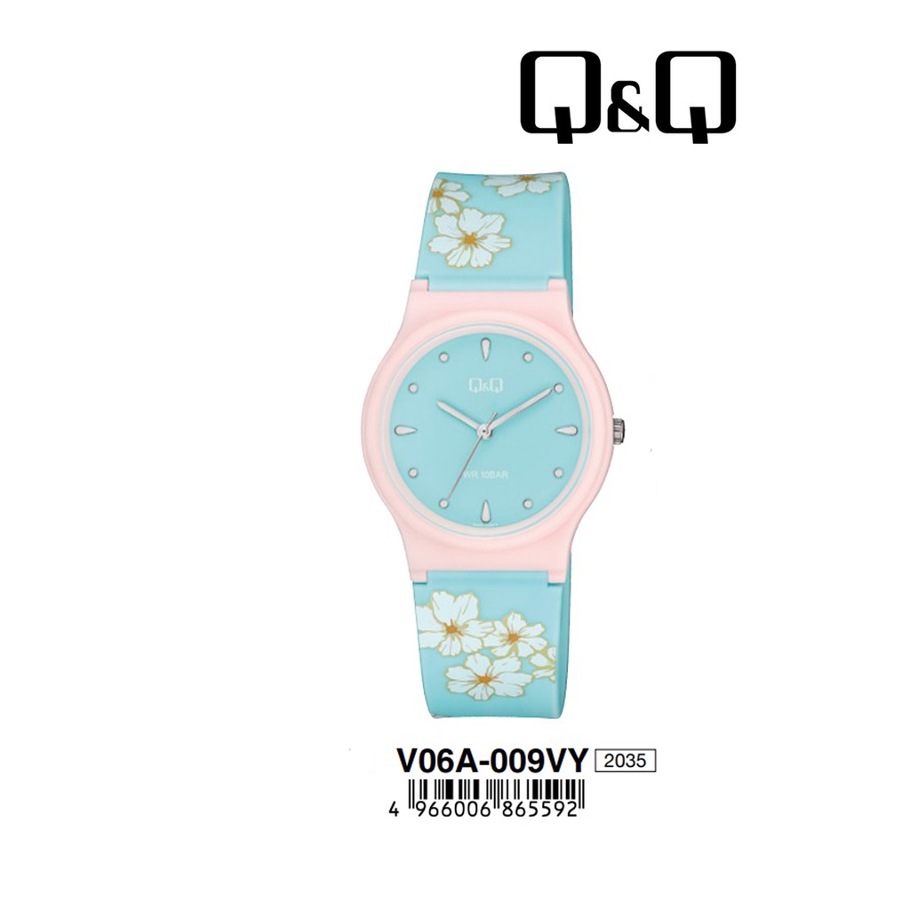 SALE Jam Tangan Wanita Casual Rubber Motif Analog Original Q&amp;Q QNQ QQ V06A Series