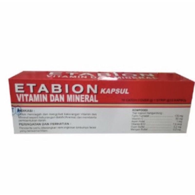 Etabion strip 10 tablet ( multivitamin &amp; mineral lengkap dewasa )