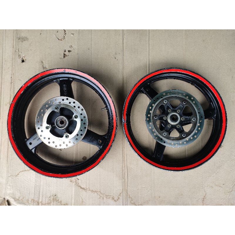 Velg Racing Merk Axio Honda Tiger Revo Tapak Lebar 2.75 3.5 inch Set Cakram Depan Belakang