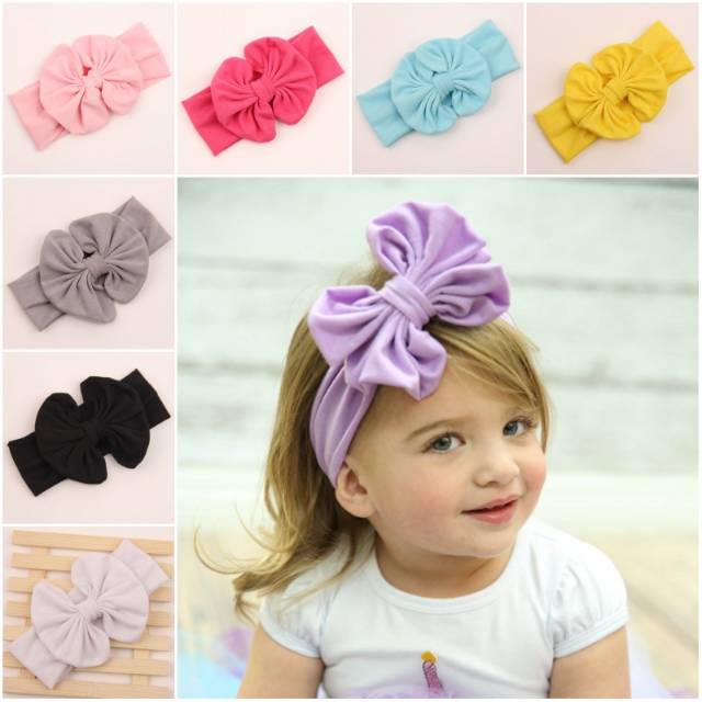 BANDANA BANDO PITA ANAK BAYI BABY HEADBAND HAIRBAND COTTON BIG BOW