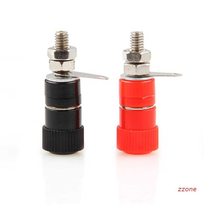 Zzz 2pcs Konektor Terminal Binding Post Banana Plug Female Untuk Speaker Amplifier