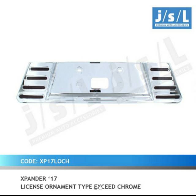 License ornament Xpander List Plat Type exceed chrome jsl