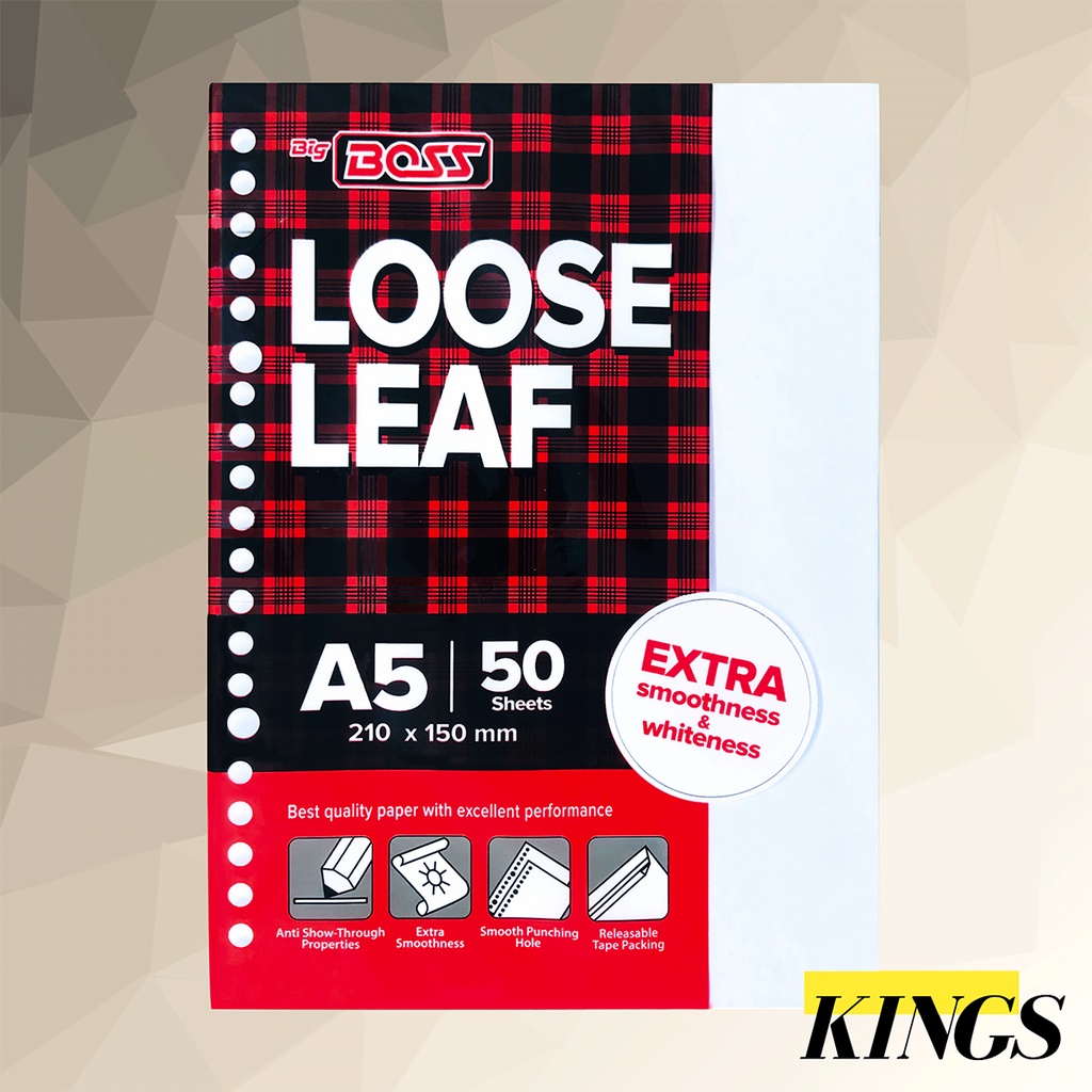 

Big Boss Loose Leaf / Isi Kertas File Binder A5 Plain / Polos Isi 50