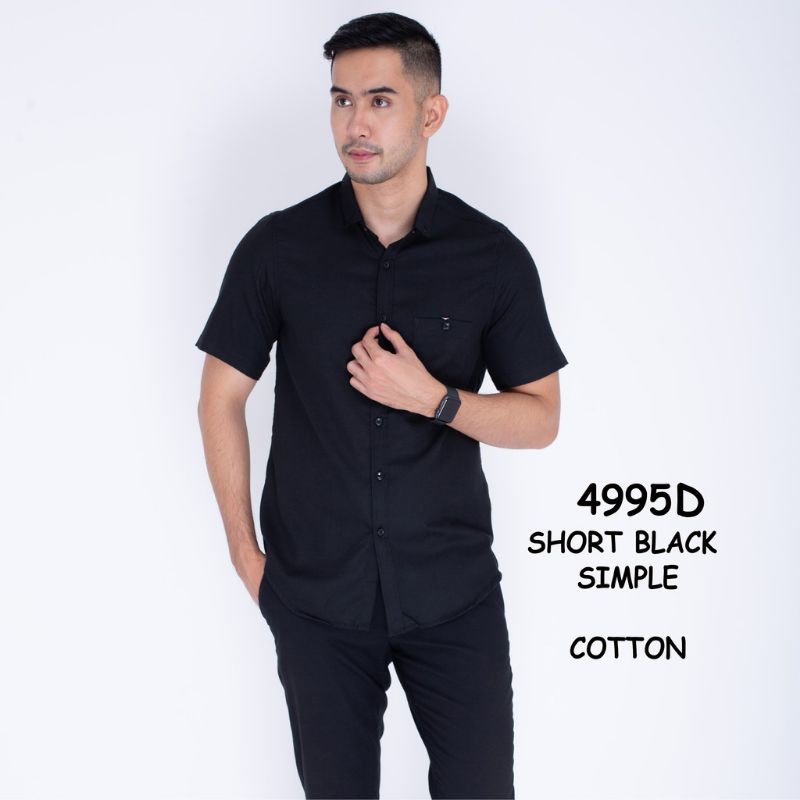 Kemeja Pria Lengan Pendek Warna Polos Slimfit