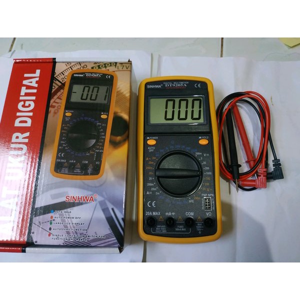 multitester avometer digital avo meter SINHWA dt 9205A