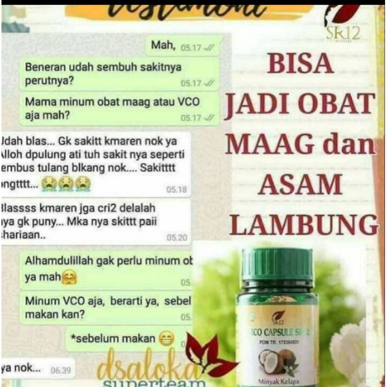 SR12 VCO SR12 VCO KAPSUL PENAMBAH BERAT BADAN PELANCAR ASI ASAM LAMBUNG SUPLEMEN BUMIL DAN BUSUI SUP