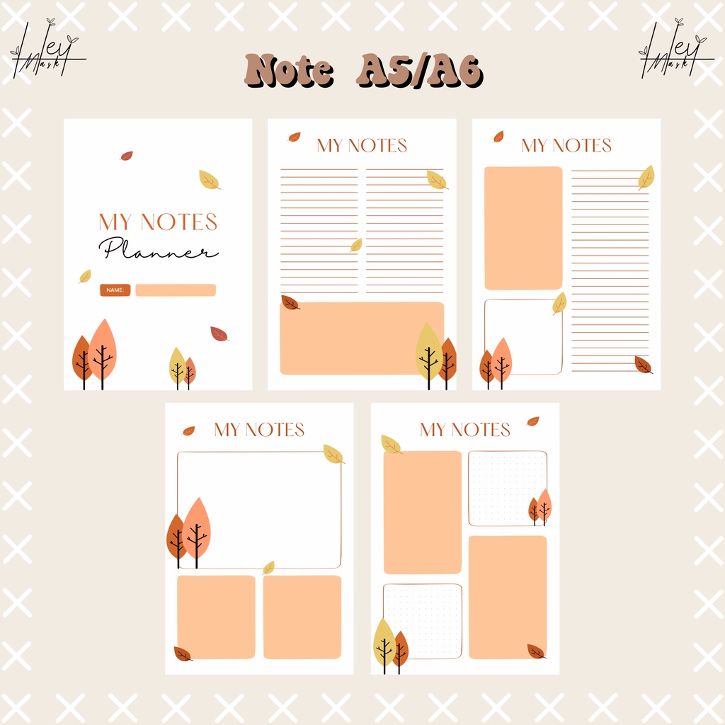 

[HM] NOTE A5/A6 Auntumn Leaf Notepad/Catatan/Daily Note