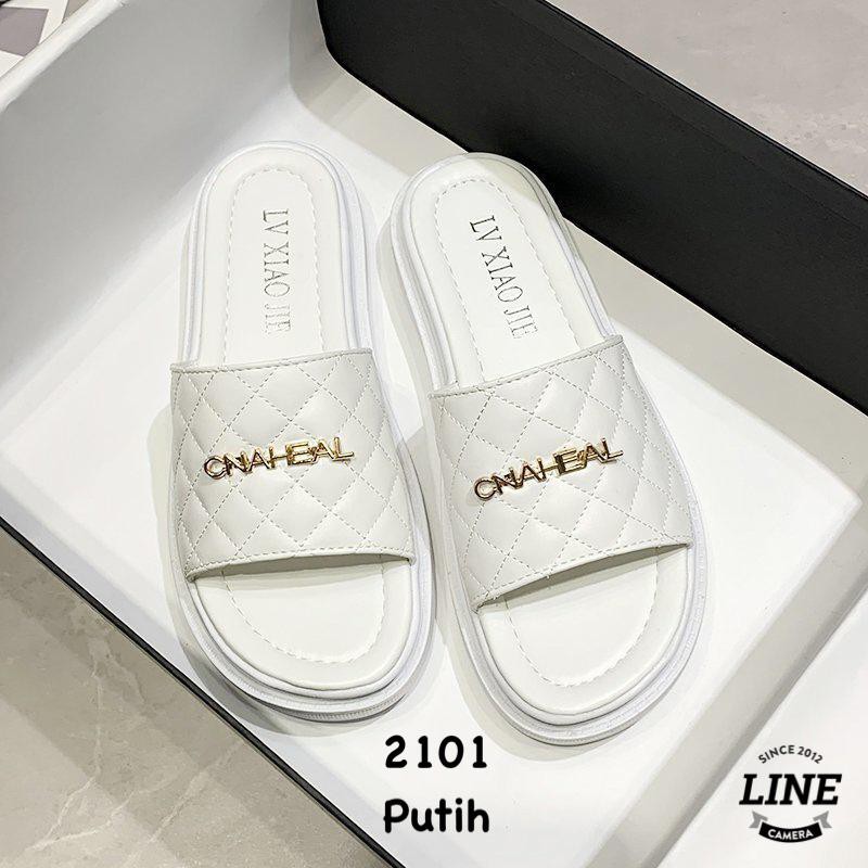 SANDAL WANITA SLIP ON FASHION KOREA SHOES 2101