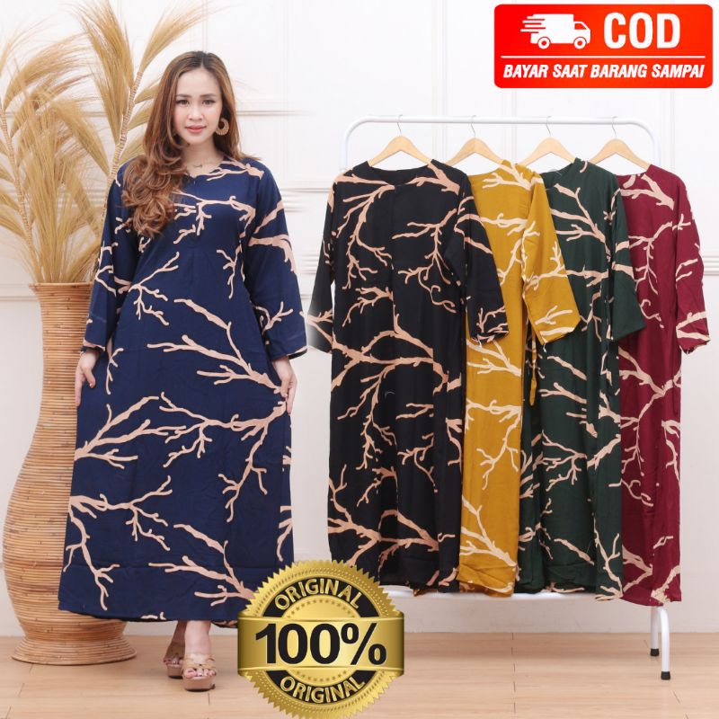 Daster Rayon Longdres Lengan panjang Arab Renda Busui adiba