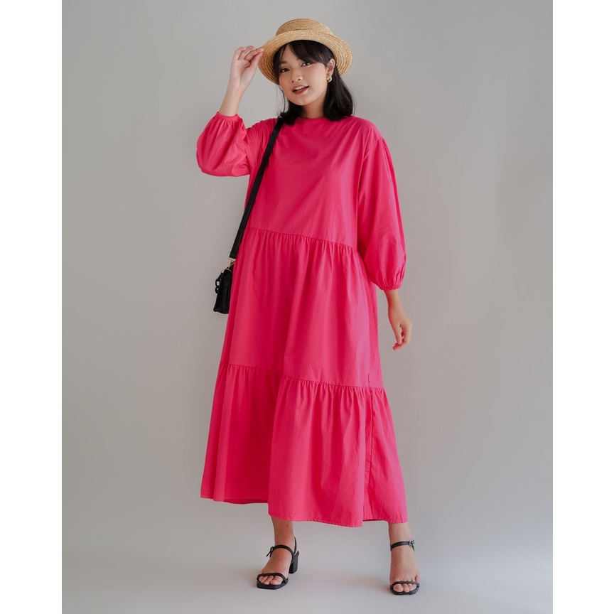 Myrubylicious DOTTY MAXI DRESS KODE 6183-MAGENTA