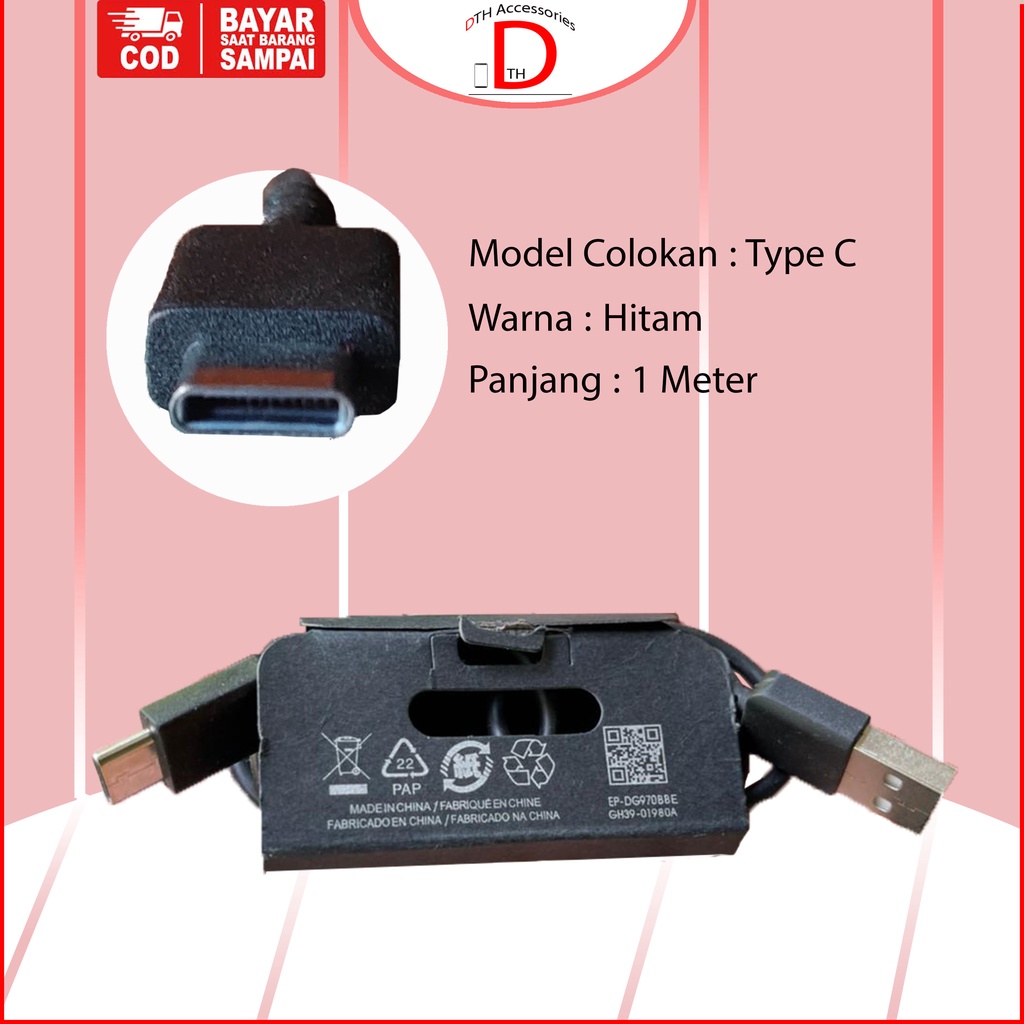 Charger Samsung Original Type C 15 Watt A02s, A03s, A04, A04e, A04s, A11, A12, A12 Nacho, A13, A13 5G, A14 5G, A20, A20e, A20s, A21, A21s, A22, A22 5G, A3 2017, A30, A30s, A31, A32, A32 5G, A40, A41, A42 5G, A50, A50s, A51, A51 5G, A7 2017, M04, M13