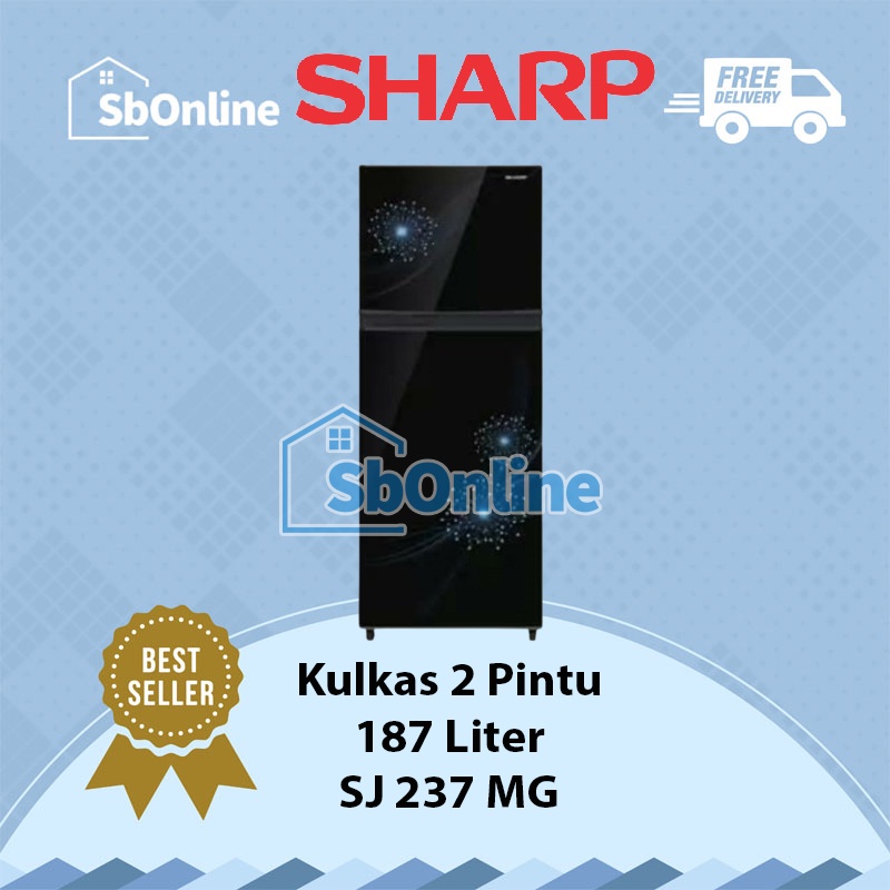 SHARP Kulkas 2 Pintu 205L / 187L - SJ 237 MG (DB/DP)